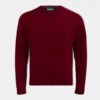 Streetly Men's V Neck Jumper In Bordeaux - Classic Fit