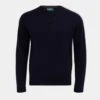 Streetly Men's V Neck Jumper In Navy - Classic Fit