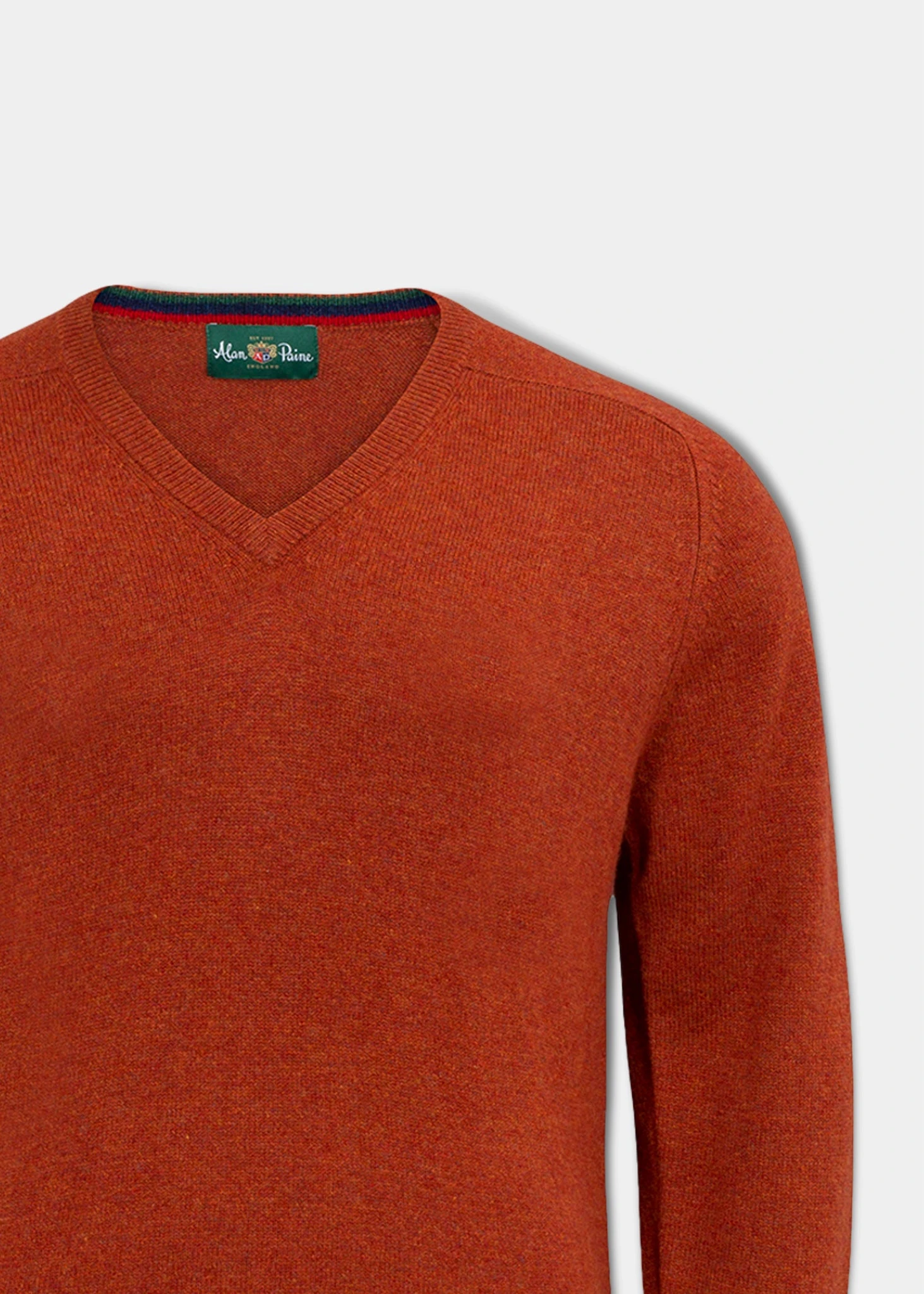 Streetly Men's V Neck Jumper In Tiger - Classic Fit 3 Streetly Men's V Neck Jumper In Tiger - Classic Fit - Image 3