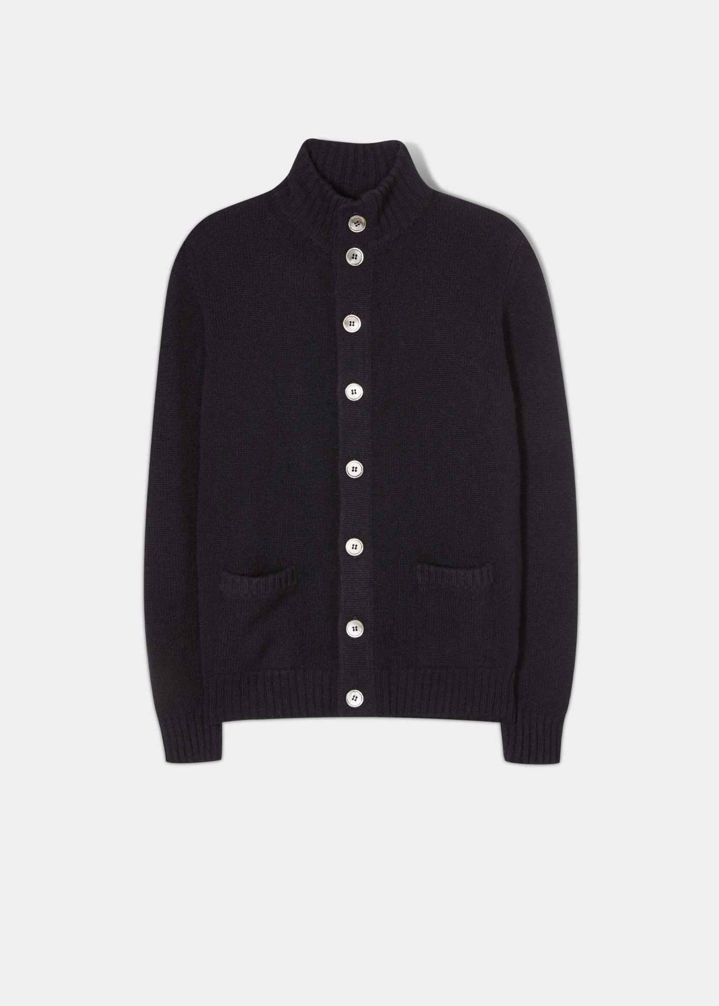 Landford Men's Lambswool Buttoned Jumper In Navy - Regular Fit 1 Landford Men's Lambswool Buttoned Jumper In Navy - Regular Fit