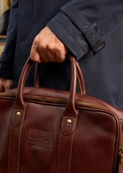 Leather Laptop Bag In Oak -Alan Paine Fashion Store leather laptop bag oak 2