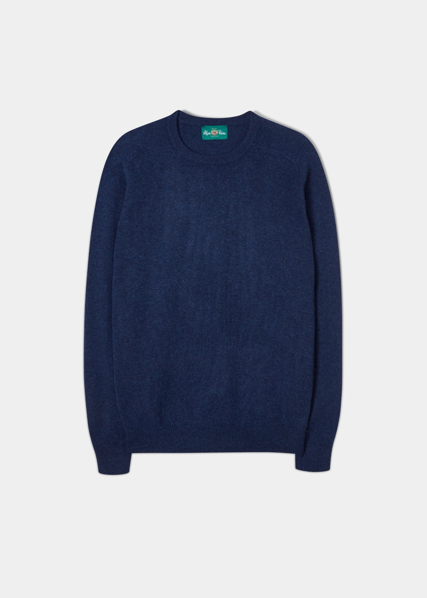 Lenzie Men's Lambswool Jumper In Indigo - Regular Fit 1 Lenzie Men's Lambswool Jumper In Indigo - Regular Fit