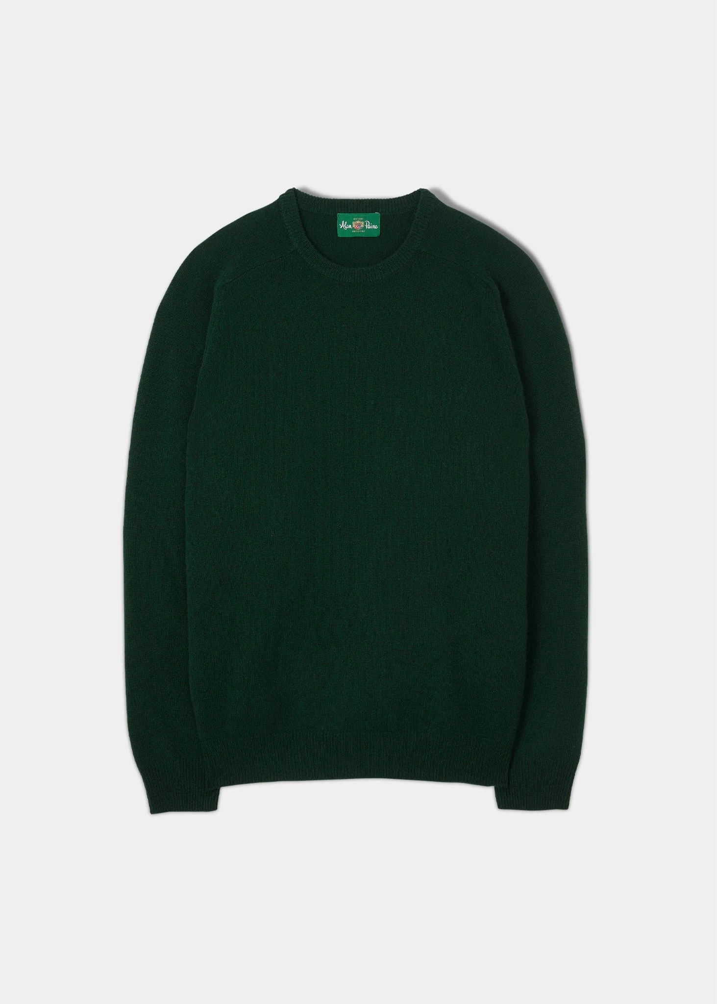 Lenzie Men's Lambswool Jumper In Tartan Green - Regular Fit 1 Lenzie Men's Lambswool Jumper In Tartan Green - Regular Fit