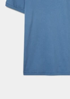 Fritton Pique Polo Shirt In Mid Blue -Alan Paine Fashion Store ls2008 fritton mens pique polo shirt mid blue 3