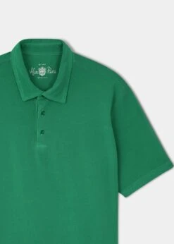 Tutbury Faded Dye Polo Shirt In Pine - Without Emblem -Alan Paine Fashion Store ls2101 tutbury mens faded dye polo shirt pine 2