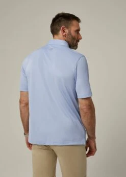 Rockbourne Performance Polo In Light Blue - Sports Fit -Alan Paine Fashion Store ls2303 rockbourne short sleeve polo light blue 3