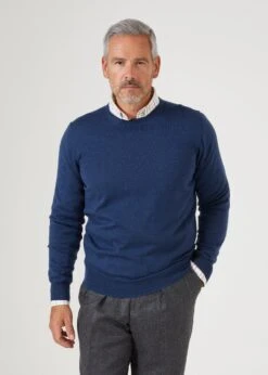 Radstone Men's Merino Wool Jumper In Indigo - Regular Fit 10 Radstone Men's Merino Wool Jumper In Indigo - Regular Fit -Alan Paine Fashion Store mens Merino Wool Jumper Indigo 2