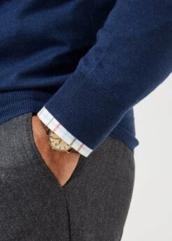 Radstone Men's Merino Wool Jumper In Indigo - Regular Fit 13 Radstone Men's Merino Wool Jumper In Indigo - Regular Fit -Alan Paine Fashion Store mens Merino Wool Jumper Indigo 5