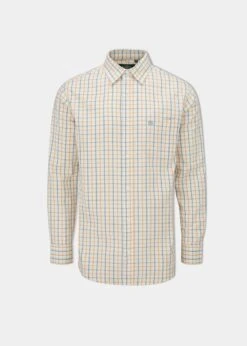 Ilkley Men's Blue And Gold Country Check Shirt - Shooting Fit