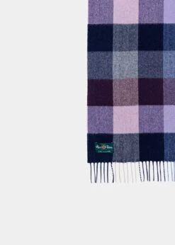 Westhay Men's Block Check Cashmere Scarf In Bordeaux -Alan Paine Fashion Store mens block check cashmere scarf bordeaux 2