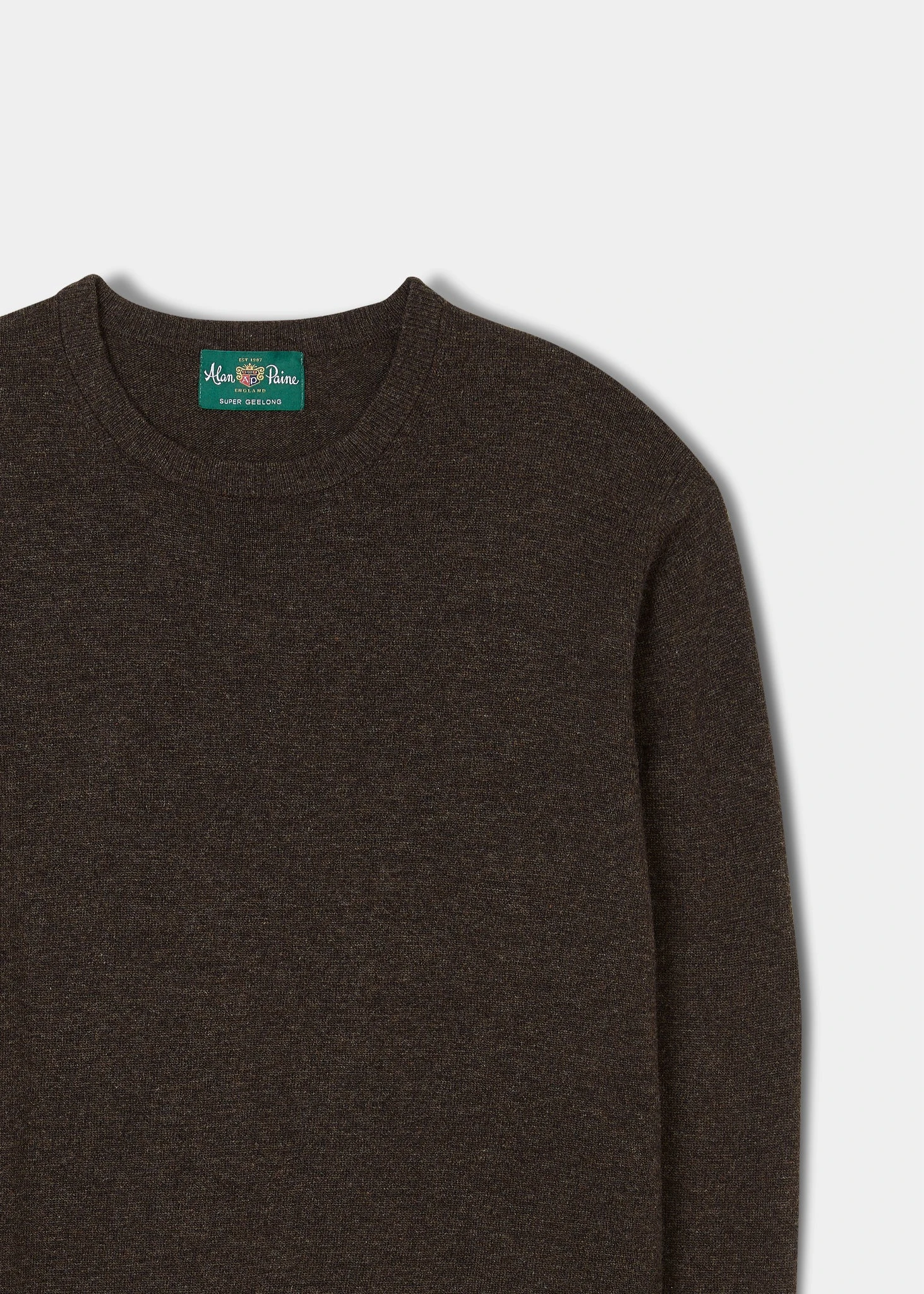 Brisbane Geelong Wool Jumper In Cocoa - Regular Fit 2 Brisbane Geelong Wool Jumper In Cocoa - Regular Fit - Image 2