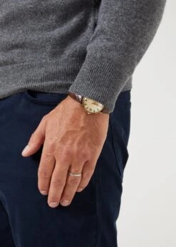 Brisbane Geelong Wool Jumper In Derby - Regular Fit -Alan Paine Fashion Store mens geelong wool jumper derby 4