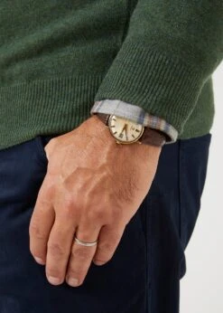 Albury Geelong Wool Jumper In Rosemary - Regular Fit -Alan Paine Fashion Store mens geelong wool jumper rosemary 4