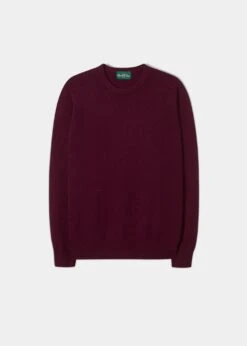 Dorset Men's Lambswool Jumper In Bordeaux - Classic Fit