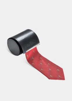 Ripon Silk Country Tie In Red - Standing Pheasant Design