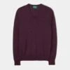 Millbreck Merino Wool Jumper In Black Grape - Regular Fit