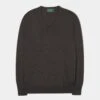 Millbreck Merino Wool Jumper In Dark Brown - Regular Fit