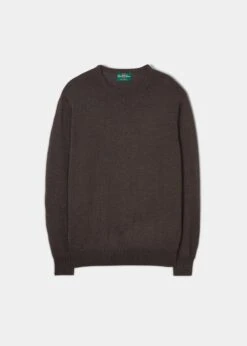 Radstone Men's Merino Wool Jumper In Dark Brown - Regular Fit