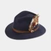 Richmond Ladies Felt Hat With Feather In Navy
