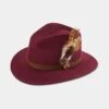 Richmond Ladies Felt Hat With Feather In Wine