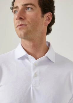 Rockbourne Performance Polo In White - Sports Fit -Alan Paine Fashion Store rockbourne mens polo shirt white 3